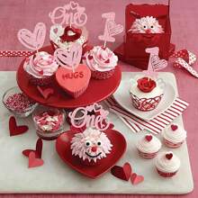 12 chiếc Đồ trang trí bánh cupcake mừng sinh nhật đầu tiên ngày lễ tình nhân Đồ trang trí bánh cupcake trái tim một que cho tiệc sinh nhật theo chủ đề ngày lễ tình nhân - Hồng - Xem 4