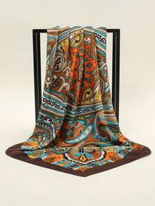 1 chiếc khăn trùm đầu in hoa thời trang dành cho nữ, băng đô in hoa - 03-cà phê - Xem 3