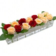 亚克力长方形花瓶 - 长方形花瓶 - 家居装饰婚礼透明花瓶（不含花）