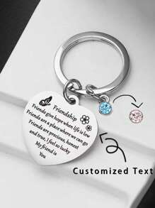 1pc Customized Stainless Steel Key Chain, Gift For Couples, Friends, Festivals, Birthdays