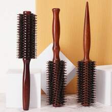 1 件装防静电猪鬃卷发圆刷，尼龙卷发刷，适合沙龙和家庭使用 - 彩色 - 查看 3