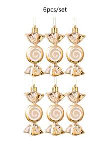 6 件圣诞拐杖糖饰品 - 节日圣诞树装饰吊坠、棒棒糖工艺品，适用于圣诞树、婚礼和窗户装饰，非常适合节日和派对庆祝活动、圣诞节 - 彩色 - 查看 8