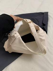Túi đeo vai lớn thời trang dành cho nữ, thiết kế túi xách mới có dây đeo có thể điều chỉnh, màu sắc bên trong đa dạng, hợp thời trang - trắng - Xem 6