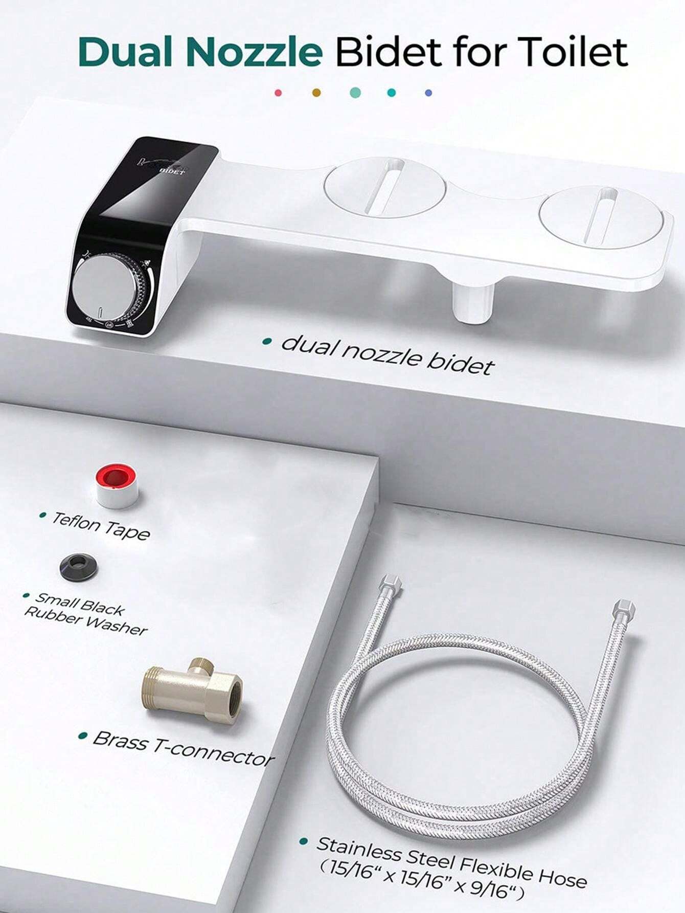 1pc Bidet Attachment For Toilet Non Electric Self Cleaning Dual Nozzle Toilet Bidet Fresh Cold 1pc Bidet Attachment For Toilet Non Electric Self Cleaning Dual Nozzle Toilet Bidet Fresh Cold