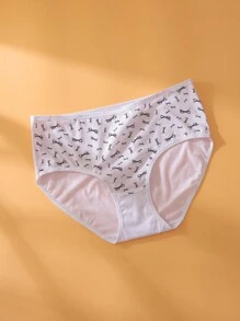 7 peças/Pacote Calcinhas Triângulo Respiráveis e Confortáveis com Estampa de Borboleta, Plus Size