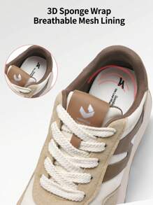 somiliss 1 Đôi giày thể thao nữ chống trượt thường ngày, buộc dây phía trước, màu be, da lộn, vải, thoải mái, mềm mại, giày chạy bộ cho học sinh, thời trang cổ thấp cổ điển, đế bằng, giày tennis, đi bộ ngoài trời - Màu Khaki - Xem 6