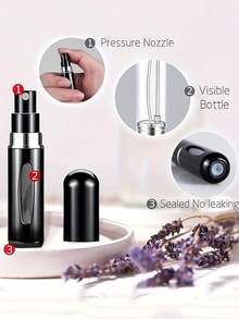 1/3pcs 5ml Refillable Perfume Spray Bottle Portable Travel Size Bottle Mini Spray Empty Cosmetic Container Bottom-Fill Pump-Action Tool & Accessory For Easy Fragrance Application For Man Women Boys And Girls Travel Essential Accessories For Outdoor Office Back To School - Multicolor - View 3