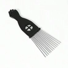 1 pièce Peigne afro en métal poing noir, peigne africain, accessoire de coiffure, outil de coiffure (Halloween, costume de fête, déguisement, festival, bandeau, Halloween, rentrée scolaire, accessoires de voyage, accessoires de cheveux pour femmes)