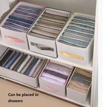 1 hộp đựng quần áo, hộp đựng quần áo phòng ngủ gia đình có ngăn kéo S, hộp đựng quần áo cho tất, đồ lót, áo ngực và giỏ đựng đồ gấp, ngăn kéo tủ quần áo, tủ quần áo, túi chần bông, hộp đựng đồ dưới gầm giường, ngăn kéo/tủ quần áo/tủ quần áo/túi chần bông, hộp đựng đồ dưới gầm giường/túi chia ngăn đựng quần áo, quần áo cho phòng ngủ gia đình/trở lại trường/ký túc xá/để đựng đồ lặt vặt/đồ lót/áo ngực/quần áo/đồ lót/quần lót/quần/quần jean/tất/áo phông/váy/giày/có thể gấp lại 6/7/11 lưới/đồ dùng đóng gói thiết yếu/vỏ bọc để đựng quần áo - trắng - Xem 3