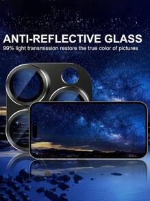 Película protectora de lente de cámara compatible con Apple 16 Pro/16 Pro Max/15/14/13/12/11/Pro/Pro Max/Mini Series, cubierta mate de cámara, protector de lente trasero de vidrio templado de alta definición, regalo para cumpleaños, familia, amigos, material de aleación de metal, vidrio templado de cobertura completa, película protectora de lente, accesorios de teléfono móvil, resistente al agua, a prueba de golpes, antirrayas, antihuellas - Negro - Ver 5