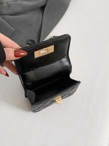 New Mini Square Bag Women Handbag Diamond Pattern Stitching Shoulder Bag Woven Chain Bag Flip Small Bag Lipstick Bag Cute Diagonal Cross-Body Bag Accessories Bag