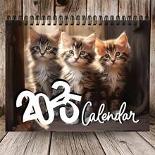 1 件 2025 跨境小猫螺旋日历 - 12 个月可爱猫咪挂历 - 有现货 - 多色 - 查看 1
