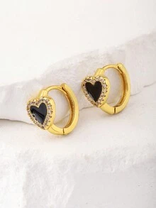 1 对情人节白色 CZ 宝石 18k 镀金铜女士耳环，奢华珠宝约会礼物 - 耳環 - 查看 9