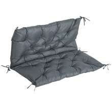 Outsunny Outsunny 2 Seater Bench Cushion, Garden Chair Cushion With Back And Ties For Indoor And Outdoor Use, 98 X 100 Cm
