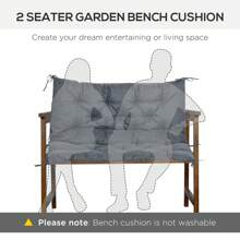 Outsunny Outsunny 2 Seater Bench Cushion, Garden Chair Cushion With Back And Ties For Indoor And Outdoor Use, 98 X 100 Cm