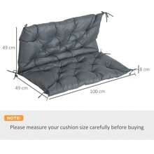 Outsunny Outsunny 2 Seater Bench Cushion, Garden Chair Cushion With Back And Ties For Indoor And Outdoor Use, 98 X 100 Cm