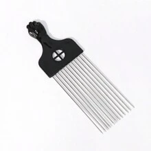 1 pièce Peigne afro en métal poing noir, peigne africain, accessoire de coiffure, outil de coiffure (Halloween, costume de fête, déguisement, festival, bandeau, Halloween, rentrée scolaire, accessoires de voyage, accessoires de cheveux pour femmes)