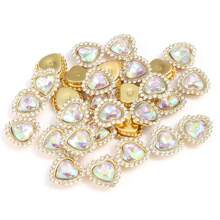 30pcs/Set Colorful Heart Rhinestone DIY Accessories, Random Color