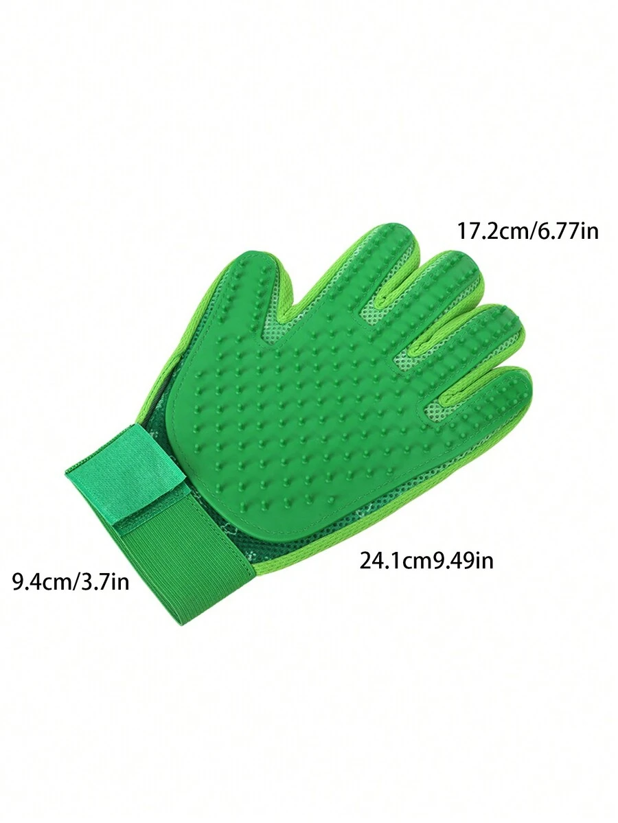 宠物美容沐浴手套、狗猫沐浴及清洁工具、按摩刷 - 綠色 - 查看 1