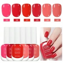 6支/套 10毫升 红色指甲油 水性指甲油 无味 速干指甲油，无需烘烤，四季皆宜 沙龙DIY居家美甲 - 彩色 - 查看 15