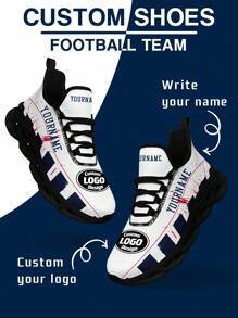 Women's New England Football Designed Sneakers, Custom Logo Custom Name Customization Lightweight Comfortable Soft Bottom Sneakers For Women, Gym Training Breathable Tennis Shoes Unique Gift For Mom/Dad/Her/Him/Girlfriend/Boyfriend/Wife/Husband/Friend ﻿
