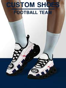 Women's New England Football Designed Sneakers, Custom Logo Custom Name Customization Lightweight Comfortable Soft Bottom Sneakers For Women, Gym Training Breathable Tennis Shoes Unique Gift For Mom/Dad/Her/Him/Girlfriend/Boyfriend/Wife/Husband/Friend ﻿