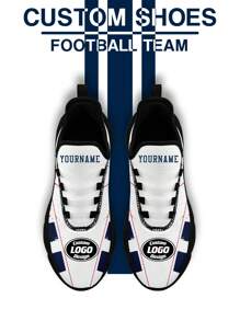 Women's New England Football Designed Sneakers, Custom Logo Custom Name Customization Lightweight Comfortable Soft Bottom Sneakers For Women, Gym Training Breathable Tennis Shoes Unique Gift For Mom/Dad/Her/Him/Girlfriend/Boyfriend/Wife/Husband/Friend ﻿