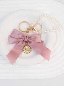 1 Mặt dây chuyền móc khóa trang trí bằng ngọc trai giả và nơ lớn thanh lịch, được trang bị thẻ treo ngọc trai hướng dương sáng tạo màu trắng, Phụ kiện thắt nút vải ruy băng cá nhân hóa nhiều màu sắc, Phụ kiện tai nghe và túi đựng điện thoại, Hoàn hảo làm quà tặng cho bạn thân - trắng - Xem 4