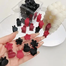 5 件迷你发夹，哑光花朵装饰迷你爪发夹，女士，轻巧方便，适合日常使用，迷你爪夹迷你发夹夹配件，适合女士女孩造型和固定头发，适合婴儿幼儿女孩装饰发髻细发（皇冠），碎发神圣额头编织发夹，公主头饰，刘海发夹，侧发卡最佳礼物情人节生日