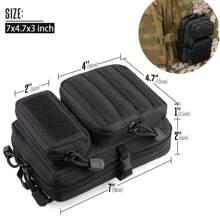 Multifunktionale Tasche, geeignet zum Tragen von täglichen Werkzeugen und medizinischen Artikeln - perfektes Accessoire für Ihren EDC-Rucksack, Weihnachtsgeschenke, Herbst-Winter-Reisen, Feiertage, praktisch für Studenten, Thanksgiving, Umhängetasche, Aufbewahrungstasche, Gürteltasche, Messenger-Tasche, Reitertasche, Hüfttasche, Wandertasche, große Kapazität, multifunktional, Outdoor, tragbar, modisch, lässig, Vatertagsgeschenke, Urlaubsgeschenke, Seitentaschen, Aktentasche, Ledertasche, Hüfttasche, schwarze Tasche, Reiseaccessoires, Sommer-Schule, Frühjahrs-Schulbedarf - Schwarz - Übersicht 4