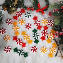 36 Peças Enfeites de Natal Pirulito de Doce, Decoração de Árvore de Natal, Espirais de Plástico Vermelho, Amarelo e Verde, Enfeites Pendentes de Árvore de Natal para Festa de Natal, Decoração Doméstica de Natal