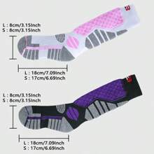 1 Pair Thick Warm Ski Socks, Tall Over-The-Calf Cushioned Winter Socks For Men And Women, Suitable For Skiing, Ice Skating, Hiking, Horseback Riding, Motorcycling, Sports