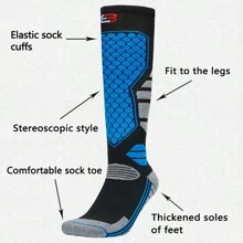 1 Pair Thick Warm Ski Socks, Tall Over-The-Calf Cushioned Winter Socks For Men And Women, Suitable For Skiing, Ice Skating, Hiking, Horseback Riding, Motorcycling, Sports