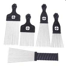 1 pièce Peigne afro en métal poing noir, peigne africain, accessoire de coiffure, outil de coiffure (Halloween, costume de fête, déguisement, festival, bandeau, Halloween, rentrée scolaire, accessoires de voyage, accessoires de cheveux pour femmes)