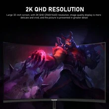 GAWFOLK Gawfolk 32 Inch Curved Gaming Monitor 165Hz, 1800R PC Monitor Full HD 1080P, Frameless Computer Monitor With Freesync And Eye Care Technology, Wall Mounted, Christmas Carnival Must-Have Gift Husband's Favorite Gift