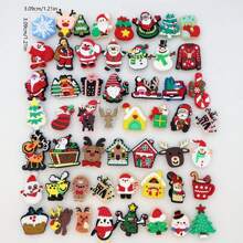 20/40PCS Christmas Themed Random Styles Shoe Charms Set For Clogs Bubble Slides Sandals, PVC Shoe Decorations Beach Bag Accessories Gift Idea For Birthday Christmas Halloween Party Favors