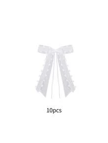 10 件/套爱心丝带蝴蝶结情人节礼物婚礼装饰心形纱丝带蝴蝶结礼物装饰蝴蝶结 - 彩色 - 查看 7