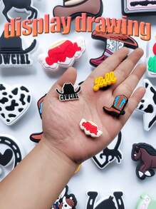 19 PCS Cowboy Series, Horses, Cowboy Hats, Tapes, Cowboy Boots, Horseshoes Show Charms - Detachable Shoe Accessories With Adorable Design, Easy To Use, And Perfect For Horse Riding, Costume Party, And Fashion Statement - Add A Touch Of Western Flair To Your Outfit