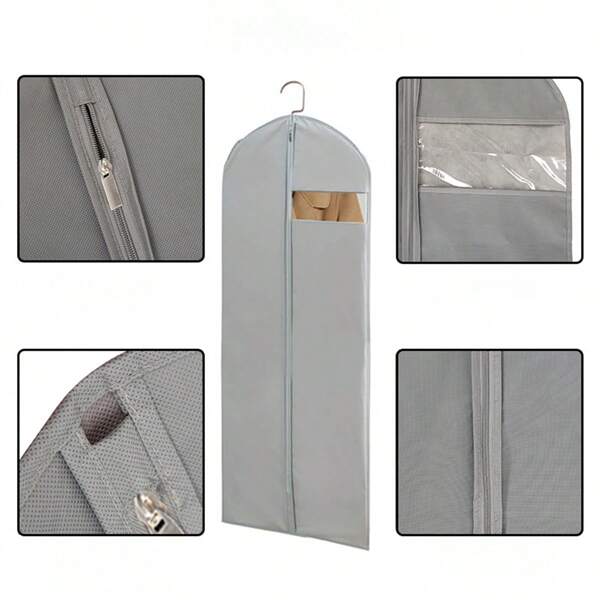 1 pièce de housse de rangement respirante grise pour vêtements, sac à vêtements anti-poussière et anti-humidité à suspendre. Organisateur de rangement pour la maison. Convient pour t-shirt blanc pour femme, pantalon noir pour femme, vêtements d'hiver pour dames, robe, vêtements d'hiver pour dames, robes élégantes pour femmes, chemise blanche pour dames, manches longues, combinaison blanche pour femmes, robes de printemps pour femmes, tenues de printemps pour femmes, printemps, vêtements de printemps, minimaliste, rangement de hauts d'été