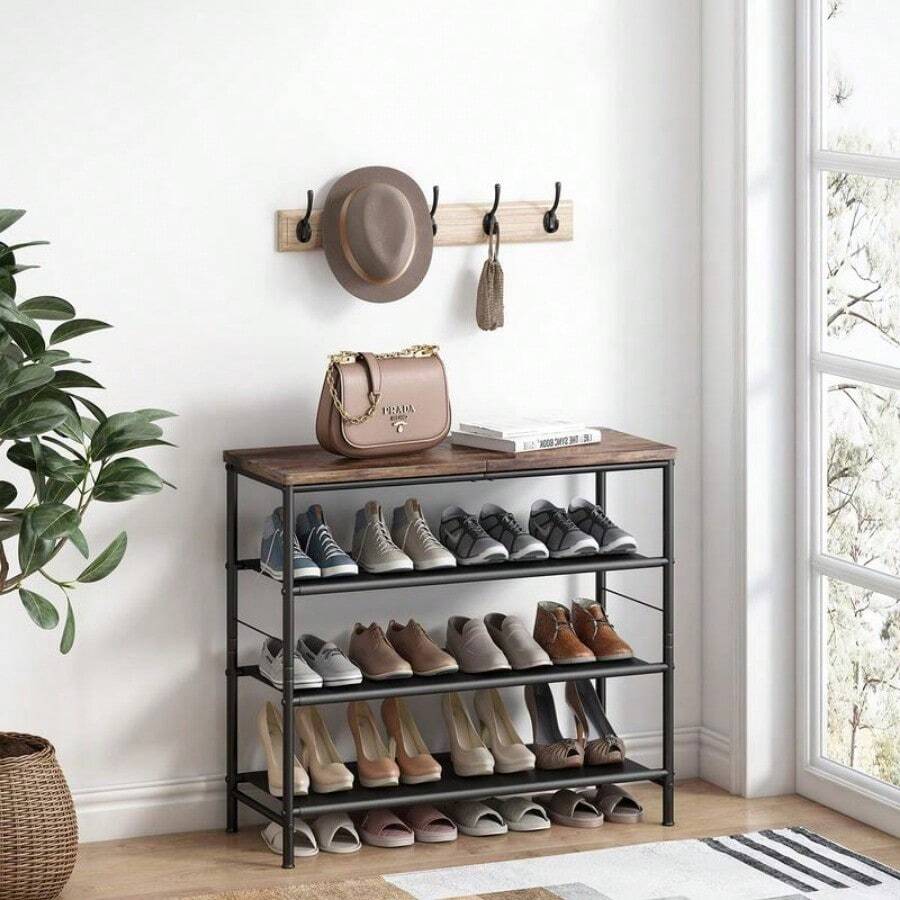 Shoe Rack Organizer 4 Tier 5 Tier 6 Tier Metal Organizer Shelf With