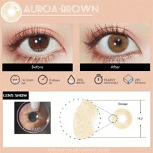 AMARA 1 Pair Natural Light-Colored Lenses Colored Contact Lenses, Brown/Gray Lense Yearly Use