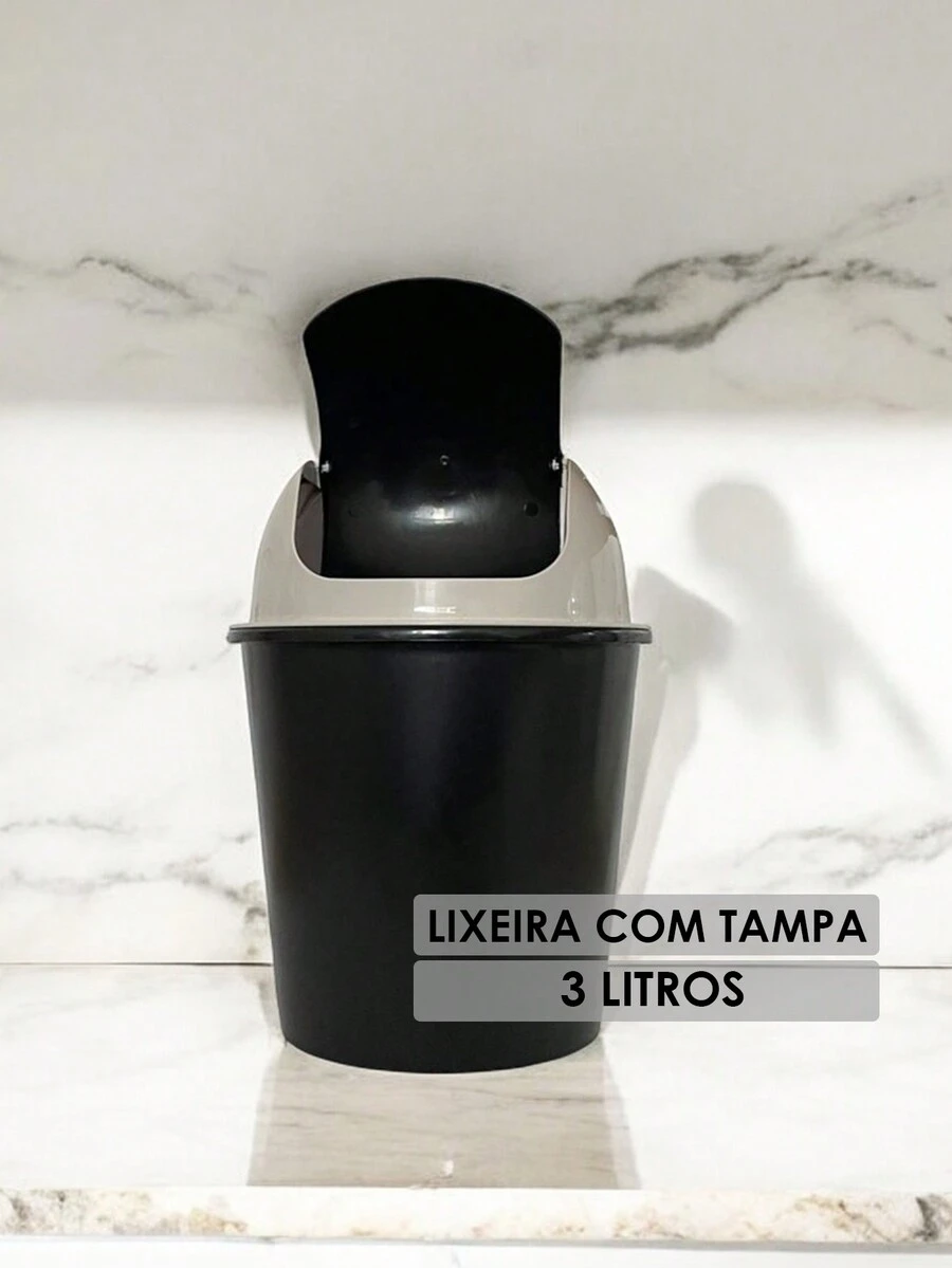 垃圾桶，厨房，浴室，家居，家居用品供应商 - 黑色 - 查看 1