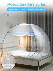 CcRetro Omont Tienda de campaña de red desplegable con parte inferior, diseño plegable para dormitorio y viajes al aire libre, fácil de instalar y lavar para camas de tamaño individual a King