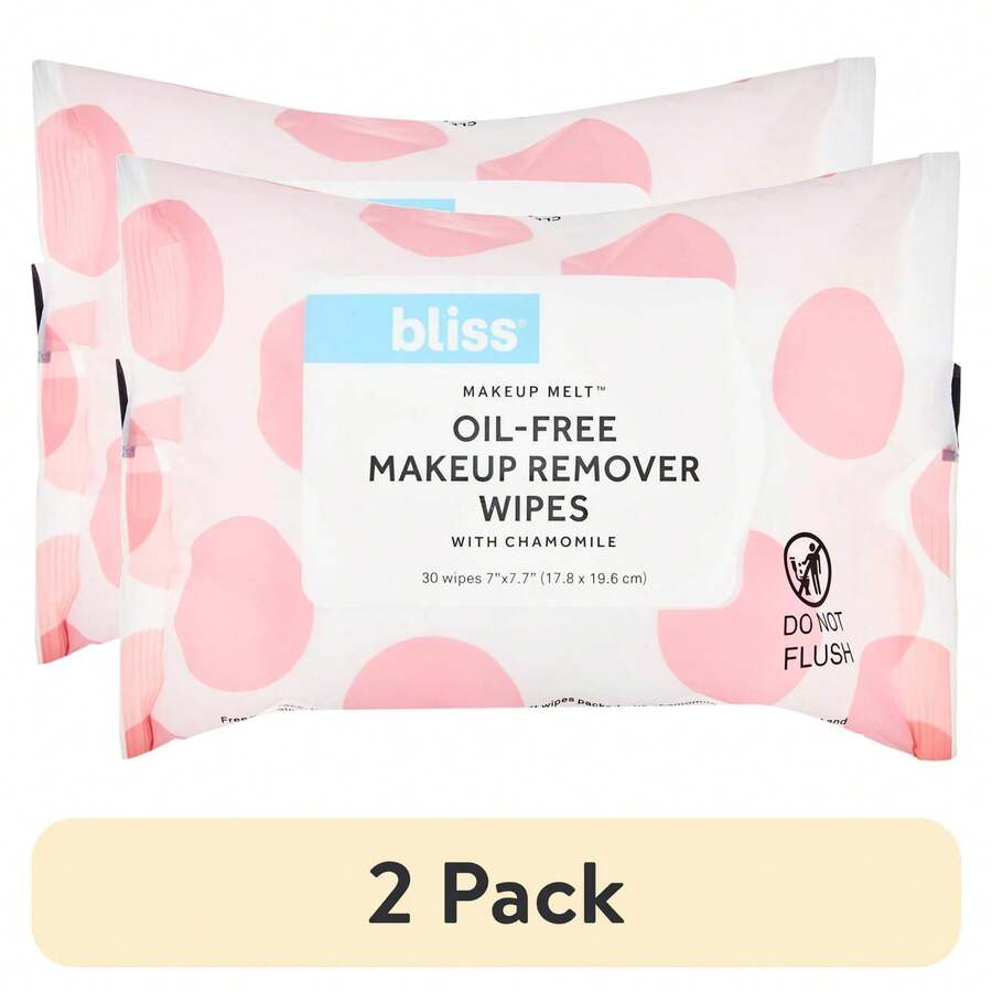 Bliss Makeup Melt OilFree Makeup Remover Wipes, Facial Cleansing Wipes