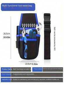 Túi đeo hông đựng đồ nghề bằng vải bạt, Đai đựng đồ nghề bảo dưỡng đa năng bằng vải bạt Oxford, Túi đựng đồ nghề điện bằng vải bạt Oxford dày, Túi đeo hông đựng máy khoan điện siêu nhẹ, Túi đeo hông đựng đồ nghề bảo dưỡng điện bằng vải bạt dày, Túi đựng đồ, Túi đeo vai, Túi đựng đồ nghề chống mài mòn Túi đựng đồ nghề bằng vải bạt, Túi đựng dao bỏ túi, Túi đựng dao Tasker - Màu xanh lam - Xem 2