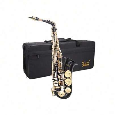 Alto Saxophone E-Flat Alto SAX Eb With 11reeds, Case,Carekit, Black Color For Students And Beginners