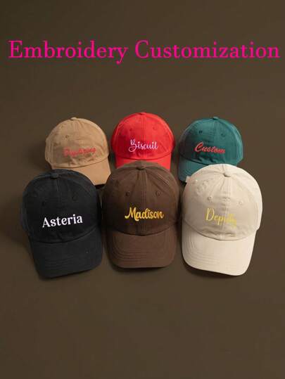 1pc Customized Fashionable Versatile Baseball Cap, Personalized Adjustable Trucker Hat With Embroidered Letters, Wide Brim Sun Hat Suitable For Running, Training And Outdoor Activities, Fits Men And Women. Customize Your Own Design Text, Adjustable Snapback Baseball Cap, Durable And Colorful, Great Gift For Family And Friends.