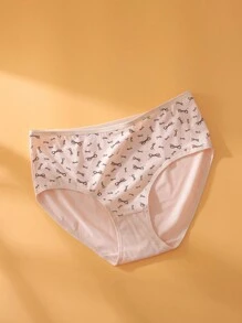 7 peças/Pacote Calcinhas Triângulo Respiráveis e Confortáveis com Estampa de Borboleta, Plus Size