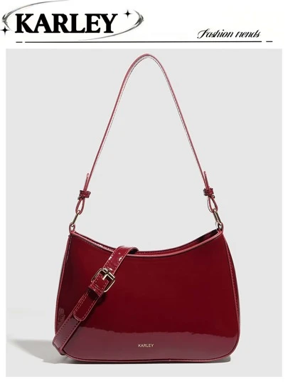 Vintage Color Underarm Bag For Women, Burgundy Underarm Pouch Ideal Gift For New Year, Fashion Business Casual Handbag For Office, Business And Work Perfect