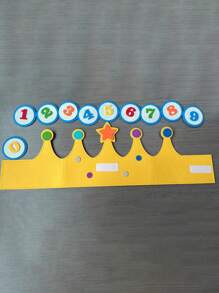 1 set Sombrero de corona de número de fieltro para cumpleaños, gorra ajustable con diseño floral, estilo de dibujos animados, partes de color aleatorio, regalo para baby shower, Pascua, para niñas/niños